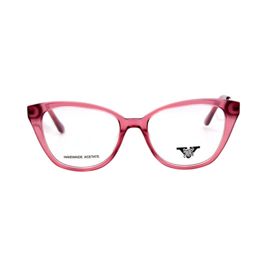 VANROSSI Women's Pink and Silver Cat Eye Eyeglass Frame