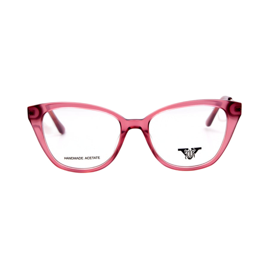 VANROSSI Women's Pink and Silver Cat Eye Eyeglass Frame