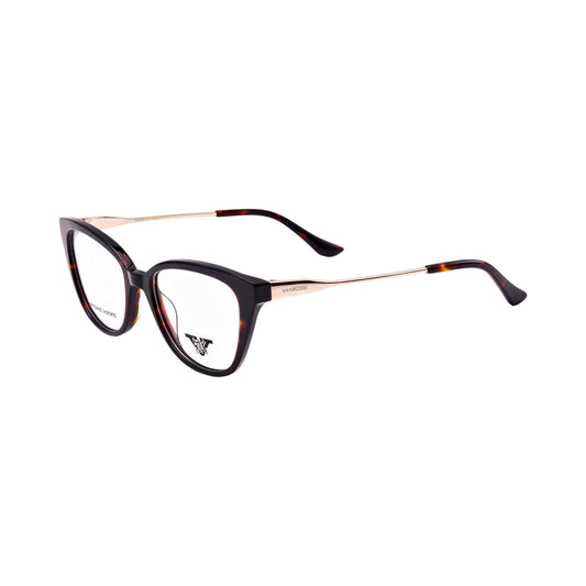 VANROSSI Women's Black and Gold Cat Eye Eyeglass Frame