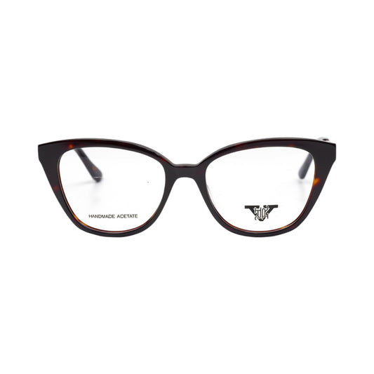 VANROSSI Women's Black and Gold Cat Eye Eyeglass Frame