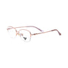 VANROSSI Women's Rose Gold Half-Rim Cat Eye Eyeglass Frame