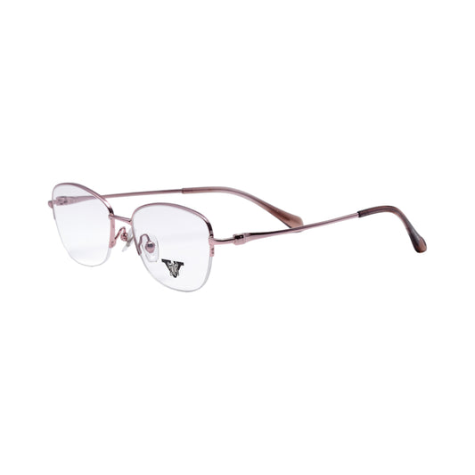 VANROSSI Women's Rose Gold Half-Rim Cat Eye Eyeglass Frame