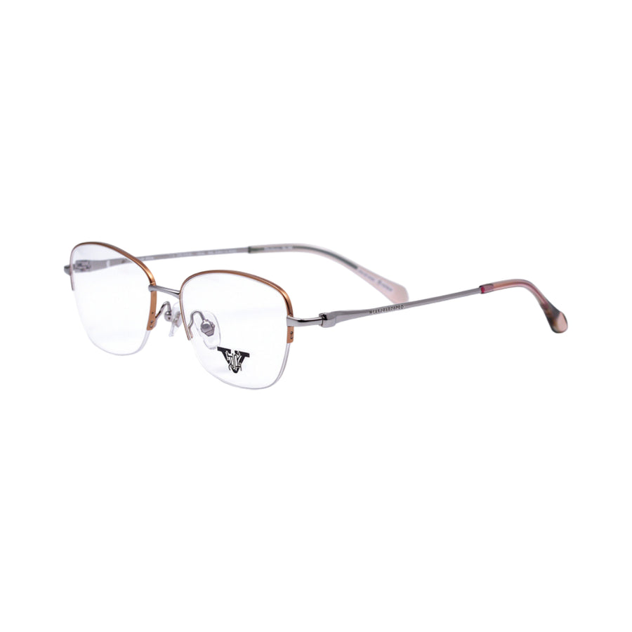 VANROSSI Women's Rose Gold and Silver Cat Eye Eyeglass Frame
