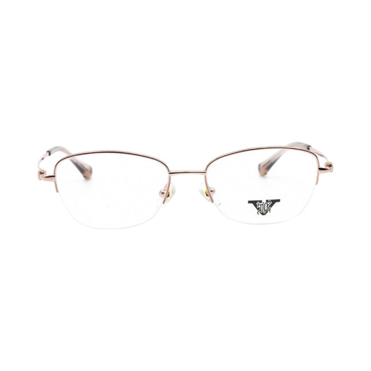 VANROSSI Women's Gold Half-Rim Cat Eye Eyeglass Frame