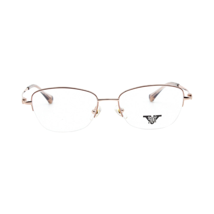 VANROSSI Women's Gold Half-Rim Cat Eye Eyeglass Frame