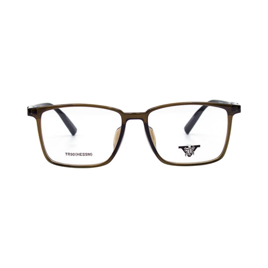 VANROSSI Men's Transparent Grey Rectangular Eyeglass Frame