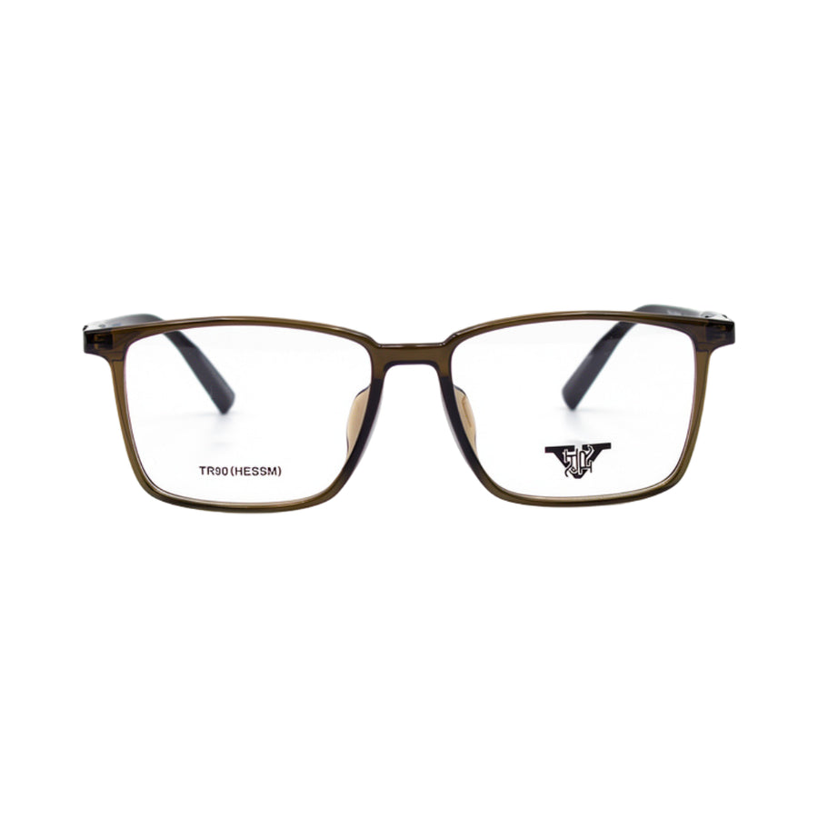 VANROSSI Men's Transparent Grey Rectangular Eyeglass Frame