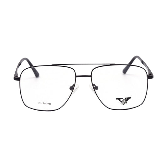 VANROSSI Men's Black Double-Bridge Square Eyeglass Frame
