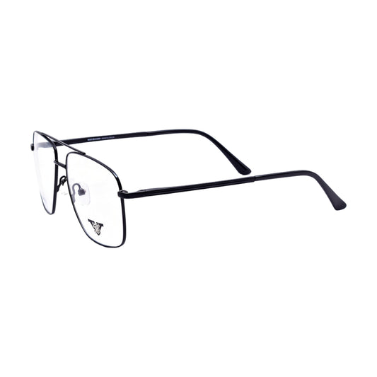 VANROSSI Men's Black Double-Bridge Square Eyeglass Frame