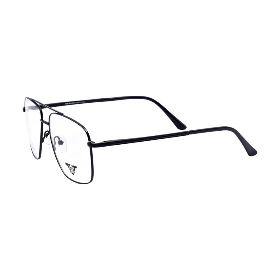 VANROSSI Men's Black Double-Bridge Square Eyeglass Frame
