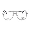VANROSSI Men's Black Double-Bridge Square Eyeglass Frame
