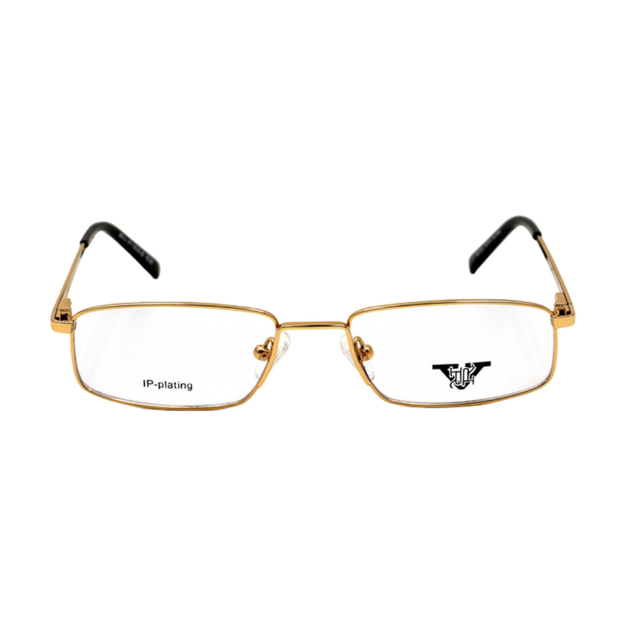 VANROSSI Gold Rectangular Eyeglass Frame