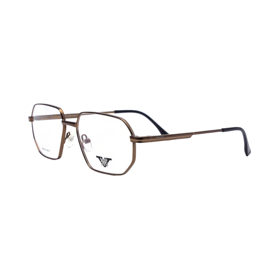 VANROSSI Bronze Geometric Metal Eyeglass Frame