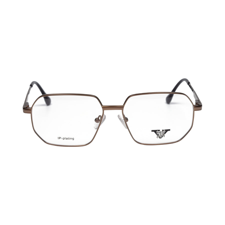 VANROSSI Bronze Geometric Metal Eyeglass Frame