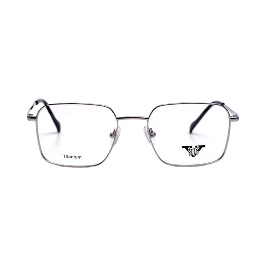 VANROSSI Unisex Silver Square Eyeglass Frame