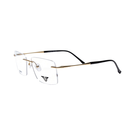 VANROSSI Unisex Gold Rimless Eyeglass Frame