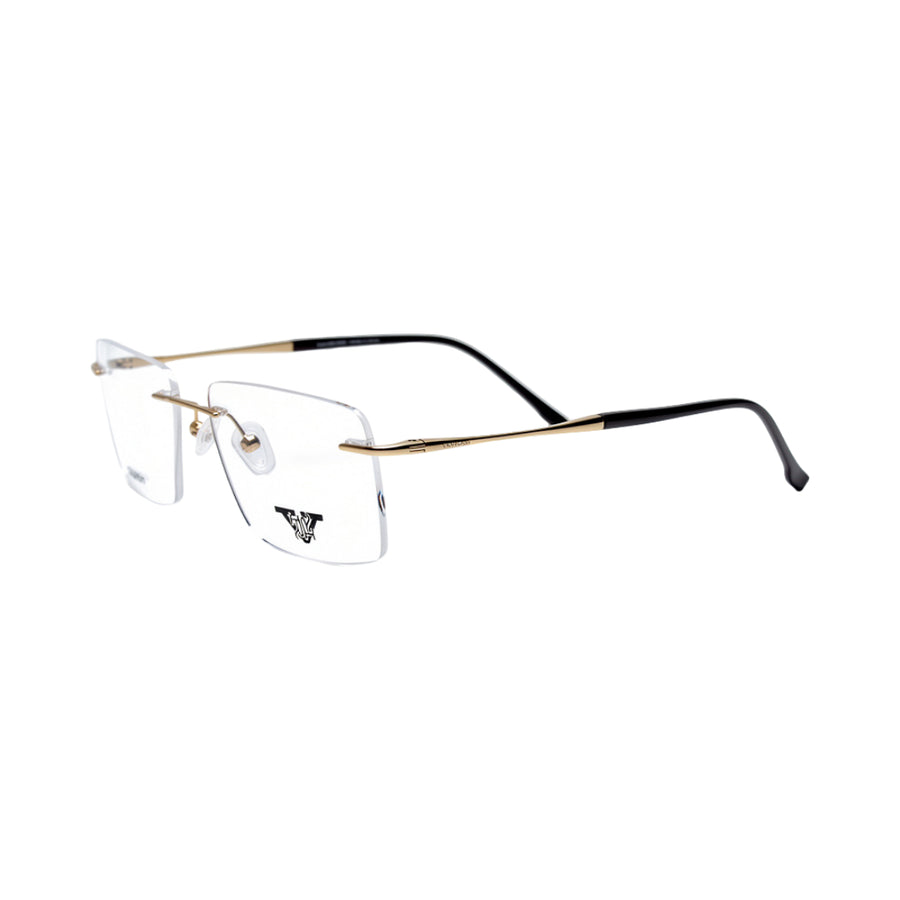 VANROSSI Unisex Gold Rimless Eyeglass Frame