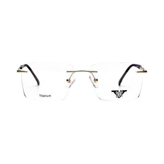 VANROSSI Unisex Gold Rimless Eyeglass Frame
