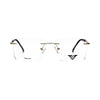 VANROSSI Unisex Gold Rimless Eyeglass Frame