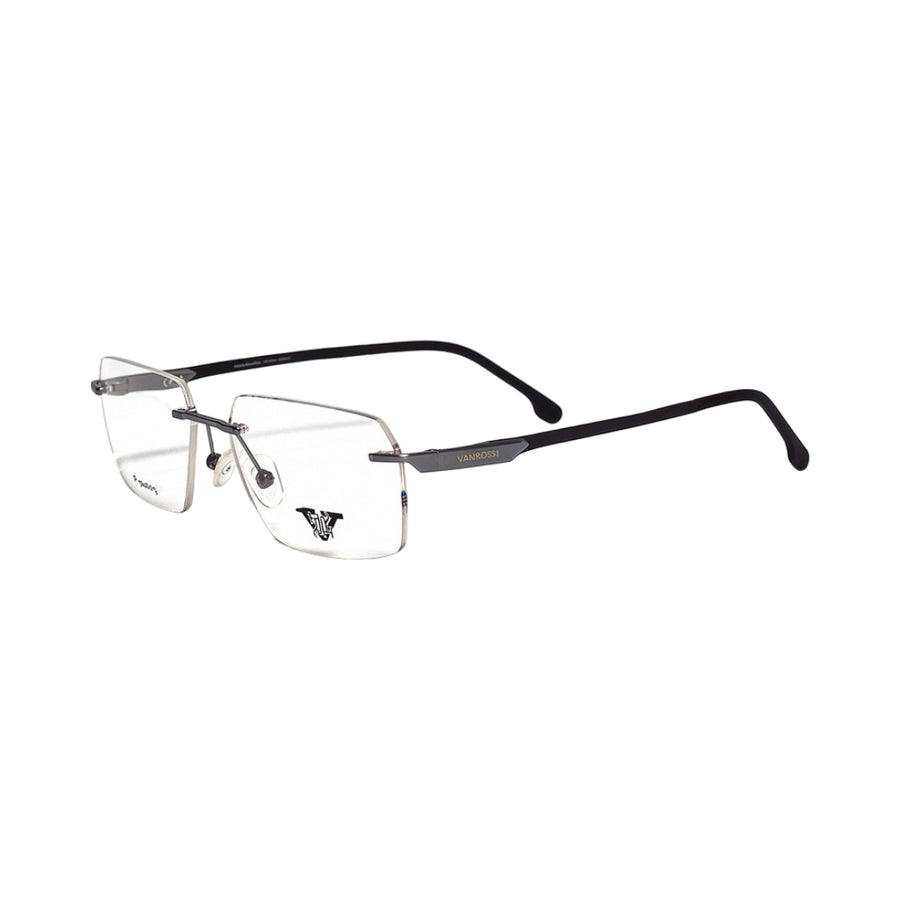 VANROSSI Unisex Black Rimless Eyeglass Frame