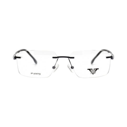 VANROSSI Unisex Black Rimless Eyeglass Frame