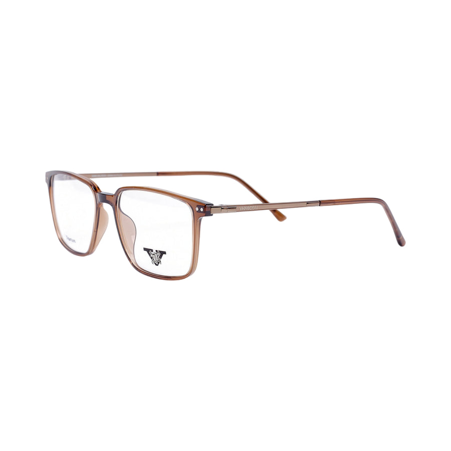 VANROSSI Unisex Caramel Rectangular Eyeglass Frame