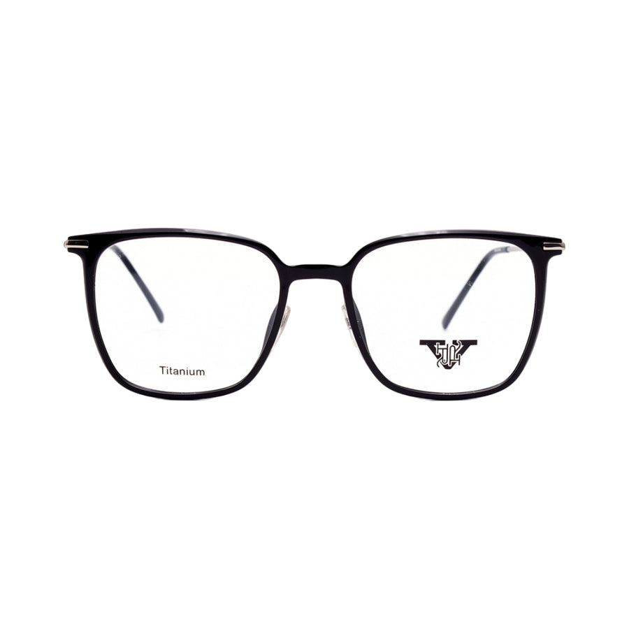 VANROSSI Unisex Black and Gold Wayfarer Eyeglass Frame