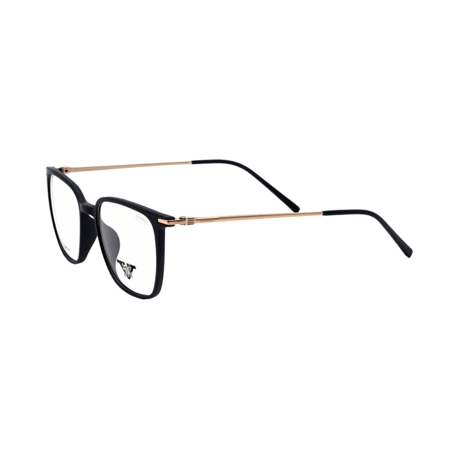 VANROSSI Unisex Black and Gold Wayfarer Eyeglass Frame