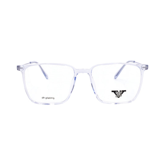 VANROSSI Unisex Crystal Clear Rectangular Eyeglass Frame