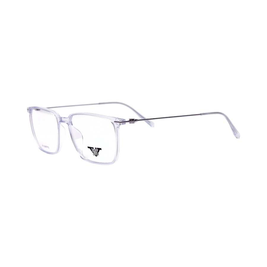 VANROSSI Unisex Crystal Clear Rectangular Eyeglass Frame
