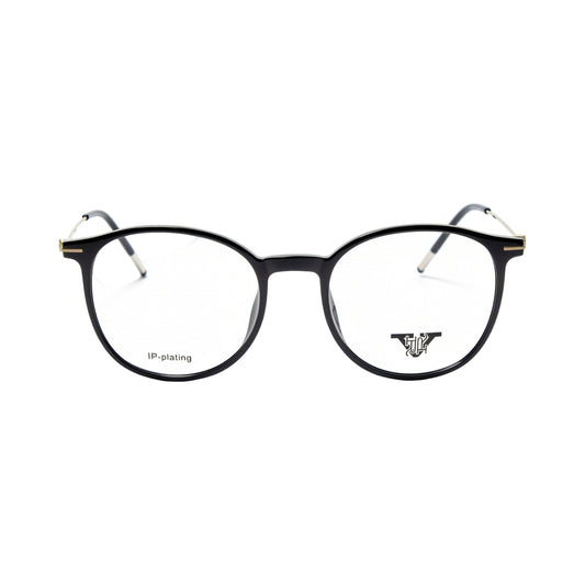 VANROSSI Women's Black Round Eyeglass Frame