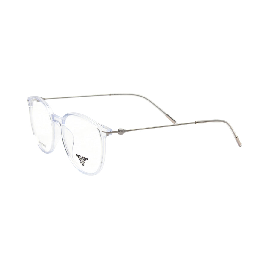 VANROSSI Women's Crystal Clear Round Eyeglass Frame