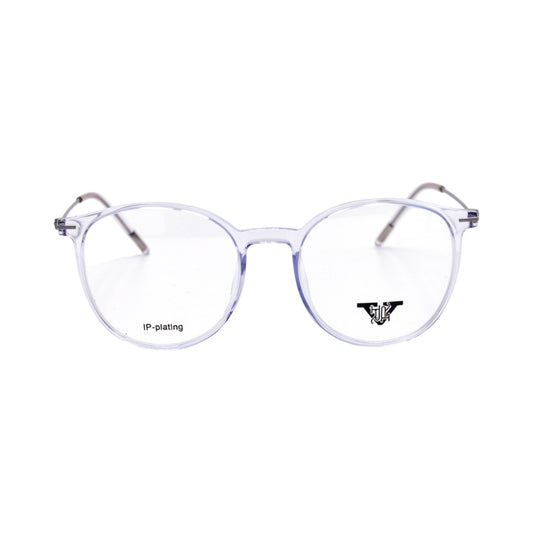 VANROSSI Women's Crystal Clear Round Eyeglass Frame