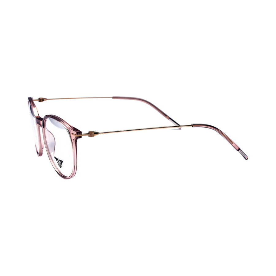 VANROSSI Women's Crystal Pink Round Eyeglass Frame