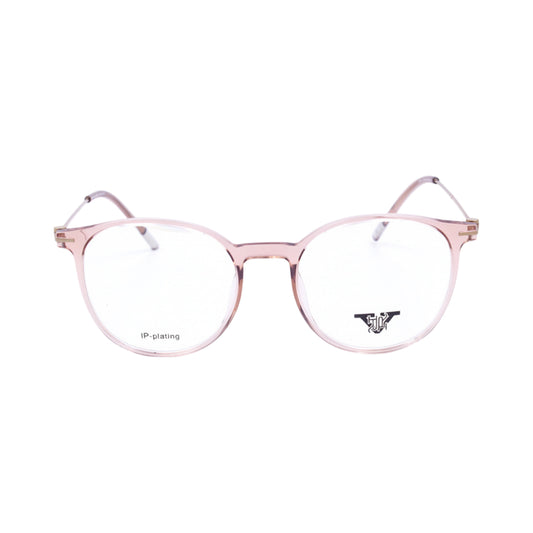 VANROSSI Women's Crystal Pink Round Eyeglass Frame