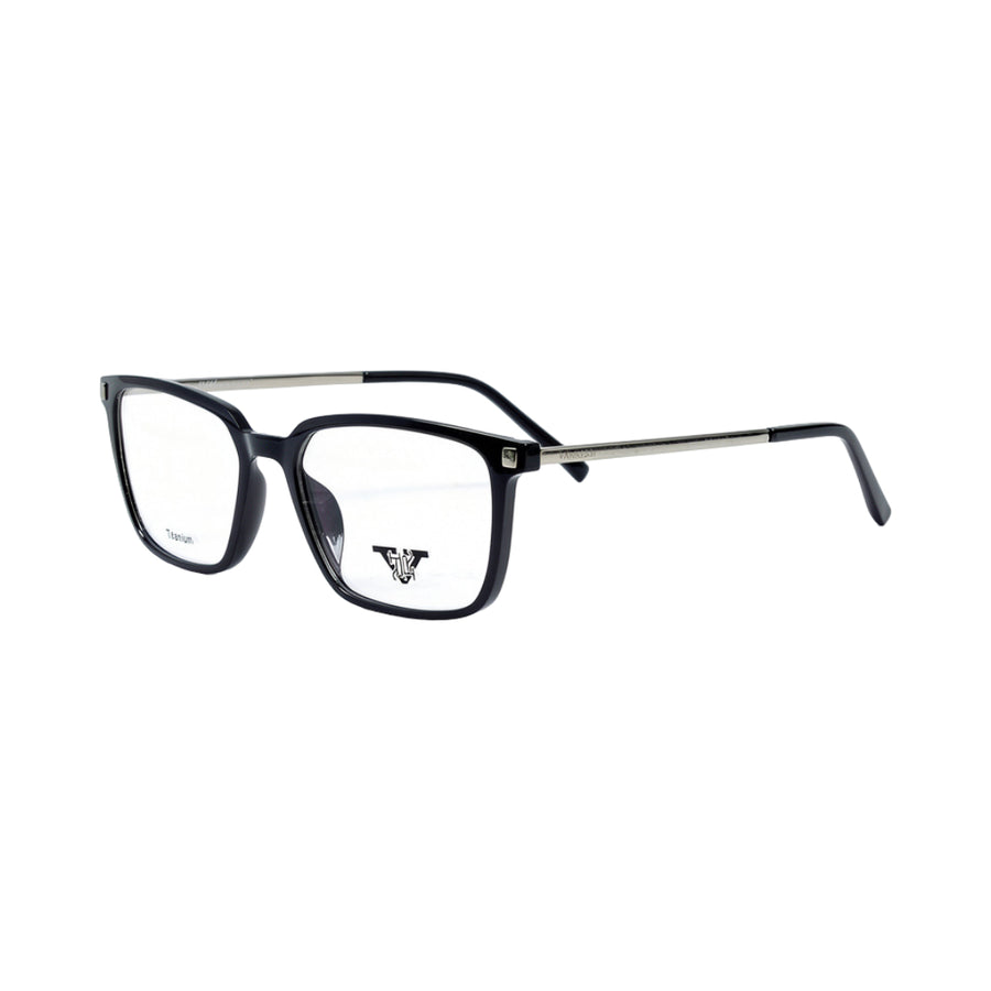 VANROSSI Men's Black Rectangular Eyeglass Frame