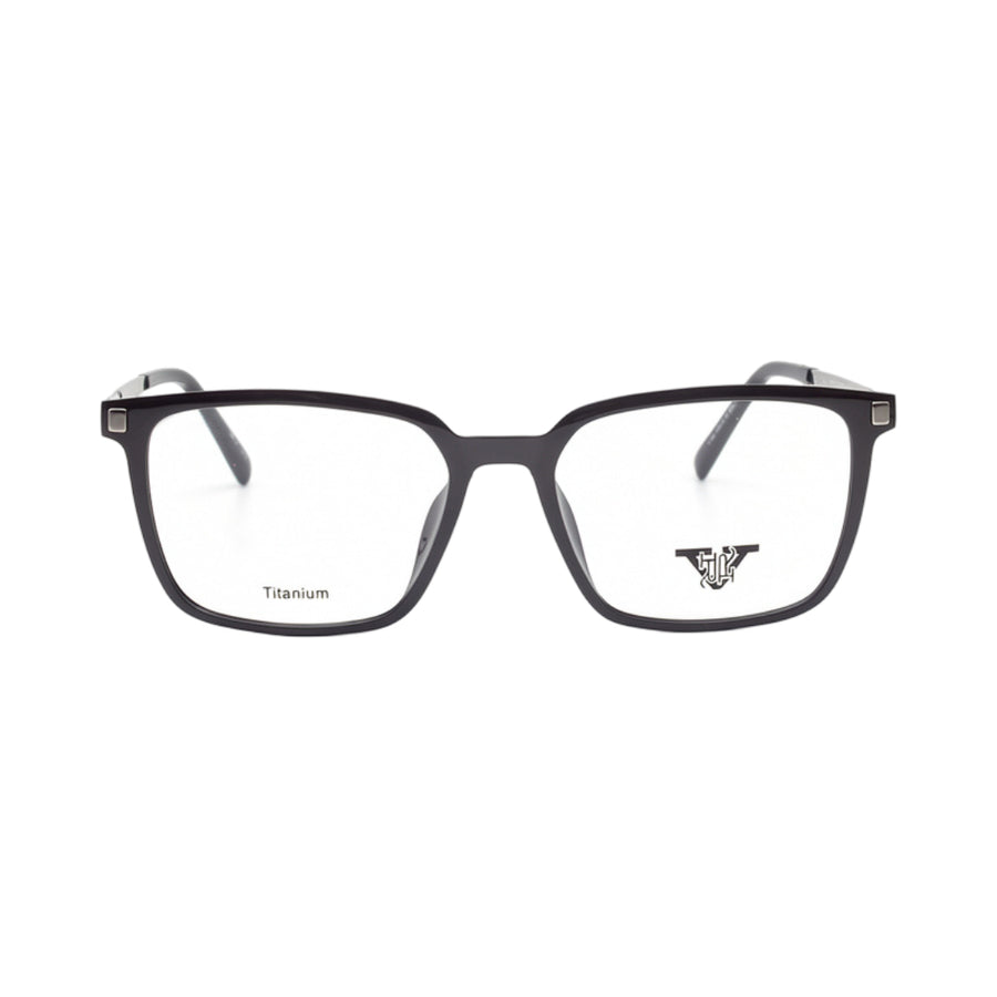 VANROSSI Men's Black Rectangular Eyeglass Frame