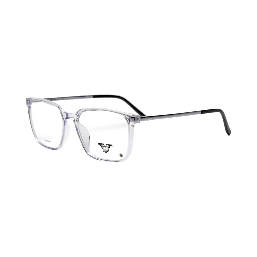 VANROSSI Men's Crystal Clear Rectangular Eyeglass Frame