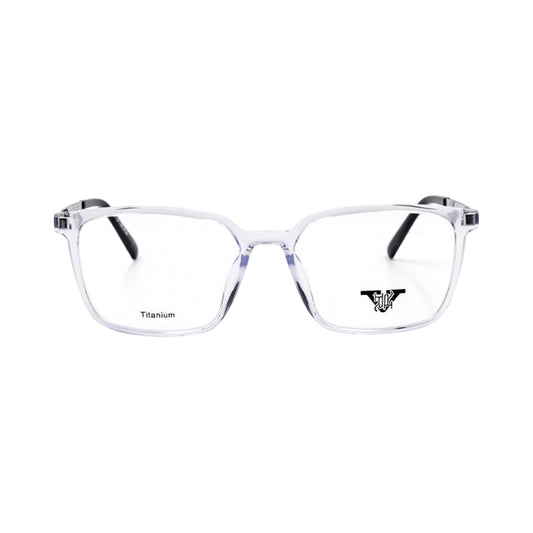 VANROSSI Men's Crystal Clear Rectangular Eyeglass Frame