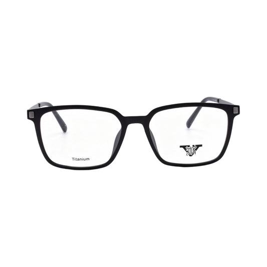 VANROSSI Men's Black Rectangular Eyeglass Frame