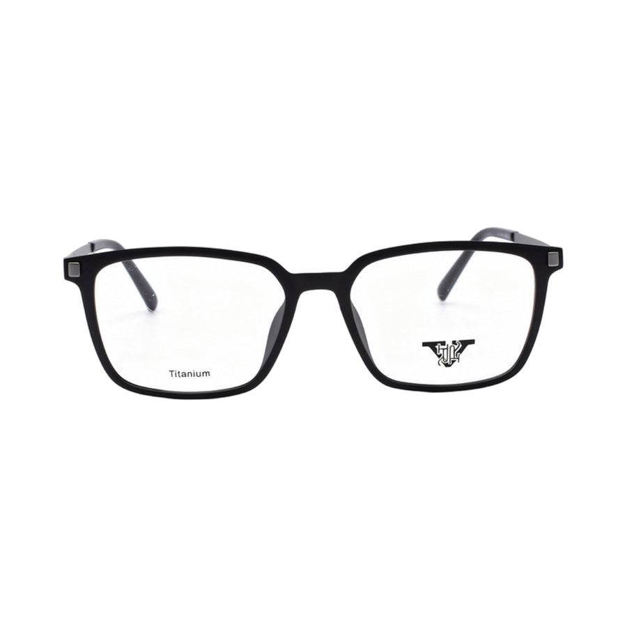 VANROSSI Men's Black Rectangular Eyeglass Frame