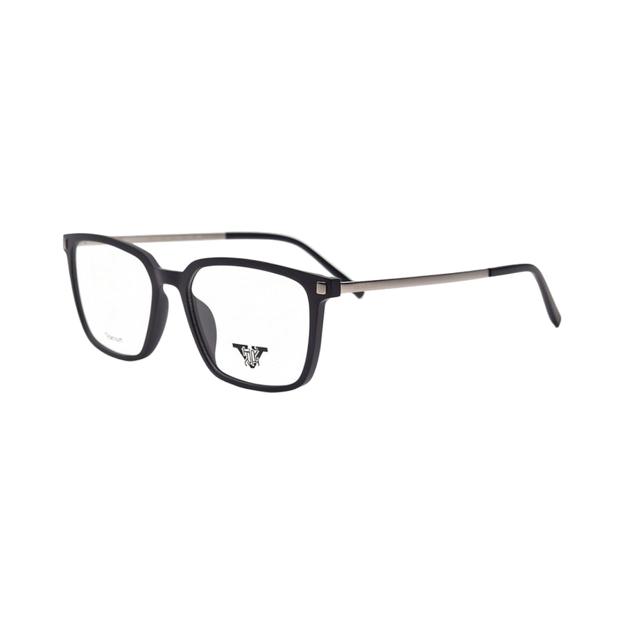 VANROSSI Men's Black Rectangular Eyeglass Frame
