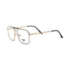 VANROSSI Men's Black and Gold Geometric Double Bridge Eyeglass Frame