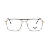 VANROSSI Men's Black and Gold Geometric Double Bridge Eyeglass Frame