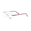 VANROSSI Women's Burgundy Rimless Cat-Eye Eyeglass Frame