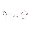 VANROSSI Women's Burgundy Rimless Cat-Eye Eyeglass Frame