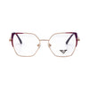 VANROSSI Women's Gold Cat Eye Eyeglass Frame with Burgundy Brow Detail