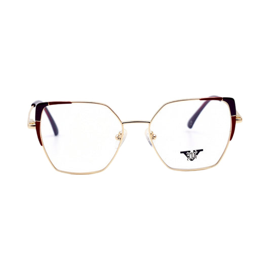VANROSSI Women's Gold Cat-Eye Eyeglass Frame