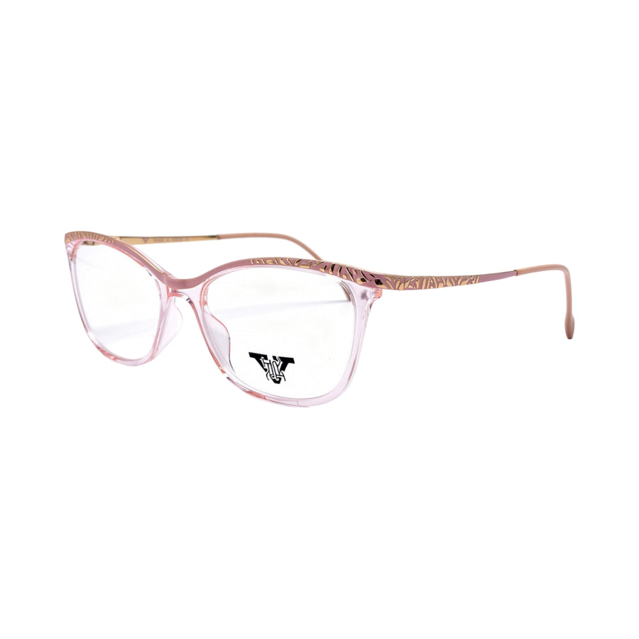 VANROSSI Women's Crystal Pink Cat-Eye Eyeglass Frame