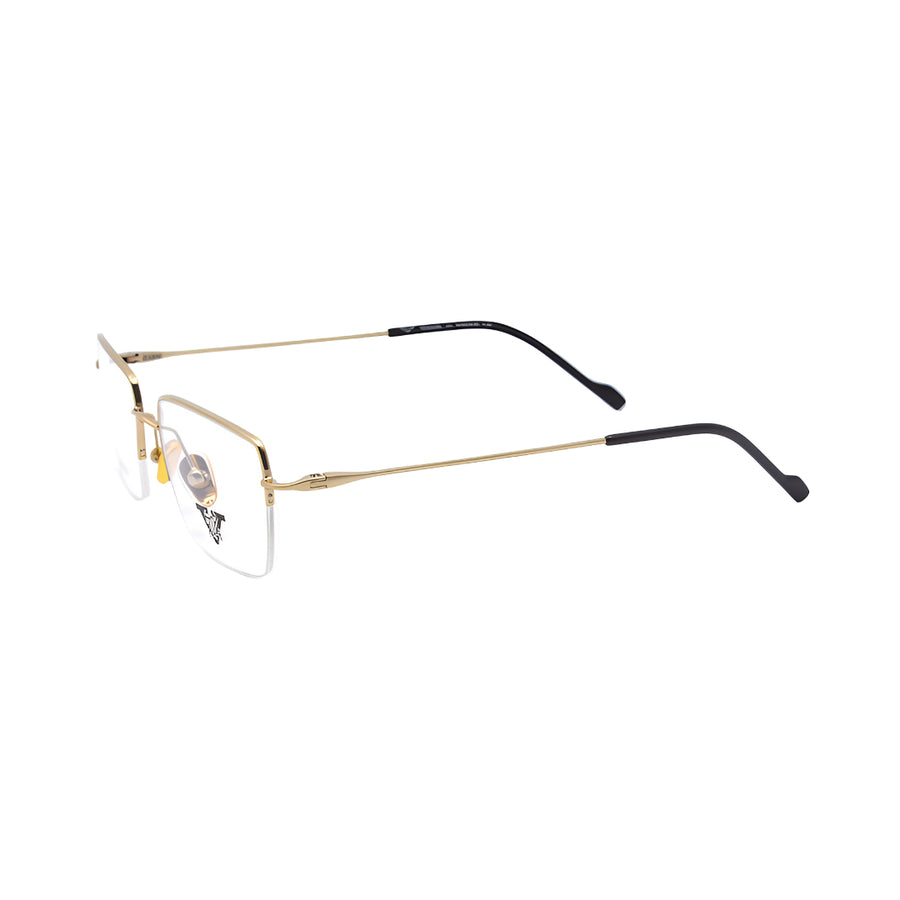 VANROSSI Unisex Gold Semi-Rimless Eyeglass Frame
